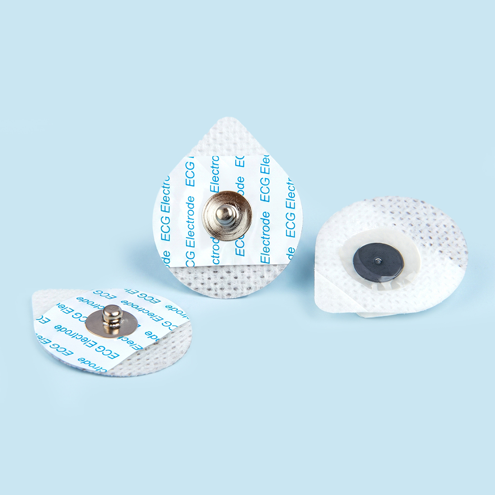 26*42mm kertakäyttöiset teardrop-kuitukangas-EKG-elektrodit