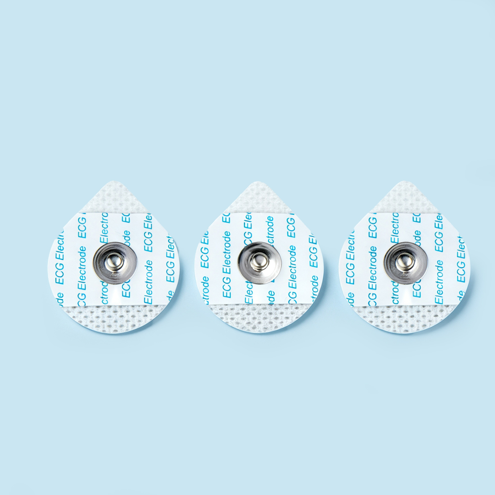 30*36mm kertakäyttöiset teardrop-kuitukangas-EKG-elektrodit