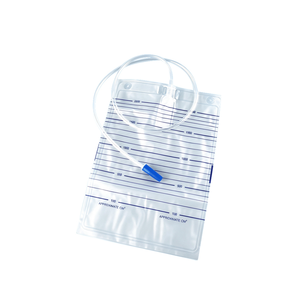 1000ml/1500ml/2000ml steriilit vaihtoehdot lääketieteellisen luokan myrkytön PVC-virtsapussi ilman venttiiliä