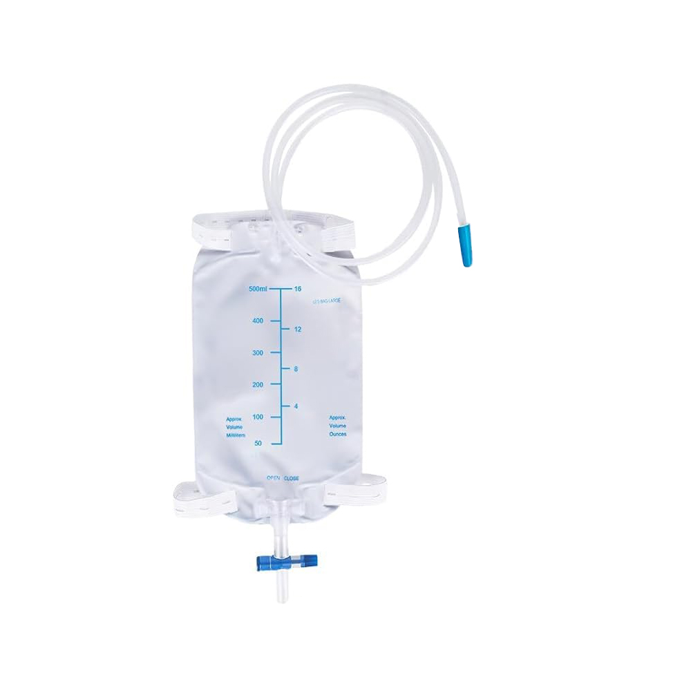 500 ml kannettava ja huomaamaton lateksiton lääketieteellinen PVC-virtsalaukku refluksiventtiilillä
